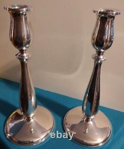 Paire de bougeoirs en argent sterling 9,25 Cartier 377 vintage avec poids