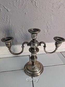 Paire de bougeoirs en argent sterling Birks vintage 84/26