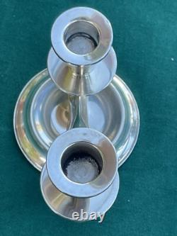 Paire de bougeoirs en argent sterling à 2 lumières de Fisher
