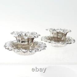 Paire de bougeoirs en argent sterling en forme de tournesol vintage de Tiffany & Co.