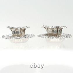 Paire de bougeoirs en argent sterling en forme de tournesol vintage de Tiffany & Co.