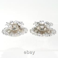 Paire de bougeoirs en argent sterling en forme de tournesol vintage de Tiffany & Co.