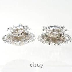 Paire de bougeoirs en argent sterling en forme de tournesol vintage de Tiffany & Co.