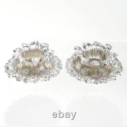 Paire de bougeoirs en argent sterling en forme de tournesol vintage de Tiffany & Co.