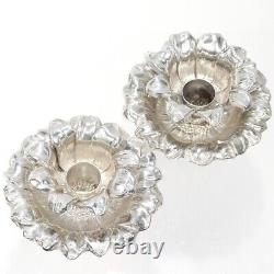 Paire de bougeoirs en argent sterling en forme de tournesol vintage de Tiffany & Co.