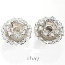Paire de bougeoirs en argent sterling en forme de tournesol vintage de Tiffany & Co.