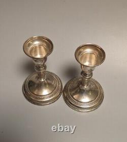 Paire de bougeoirs en argent sterling hollandais vintage 4