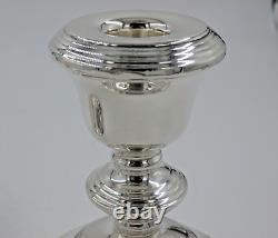 Paire de bougeoirs en argent sterling massif vintage de 12 cm de hauteur