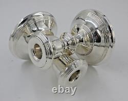 Paire de bougeoirs en argent sterling massif vintage de 12 cm de hauteur