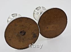 Paire de bougeoirs en argent sterling massif vintage de 12 cm de hauteur