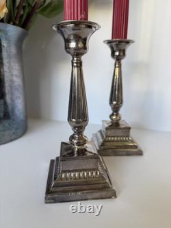 Paire de bougeoirs en argent sterling vintage 6,5 pouces