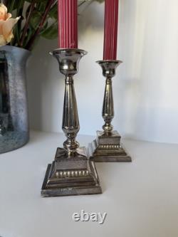 Paire de bougeoirs en argent sterling vintage 6,5 pouces