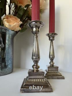 Paire de bougeoirs en argent sterling vintage 6,5 pouces