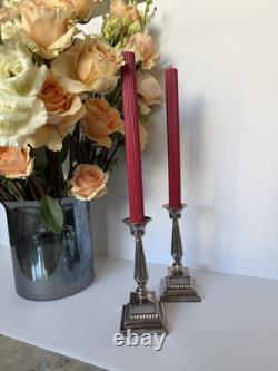 Paire de bougeoirs en argent sterling vintage 6,5 pouces