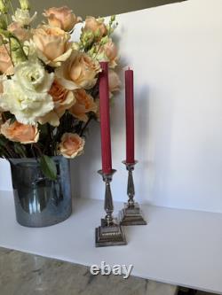 Paire de bougeoirs en argent sterling vintage 6,5 pouces