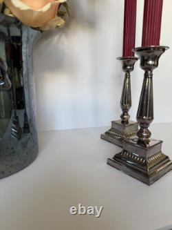 Paire de bougeoirs en argent sterling vintage 6,5 pouces