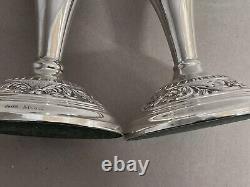 Paire de bougeoirs en argent sterling vintage Birmingham vers 1974 19 cm