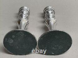 Paire de bougeoirs en argent sterling vintage Birmingham vers 1974 19 cm