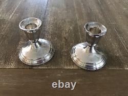 Paire de bougeoirs en argent sterling vintage TOWLE renforcés 4 livres