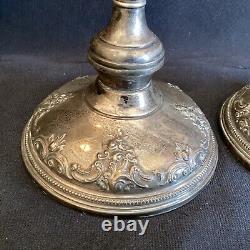 Paire de bougeoirs en argent sterling vintage Wallace Grande Baroque de 10 pouces