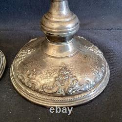 Paire de bougeoirs en argent sterling vintage Wallace Grande Baroque de 10 pouces