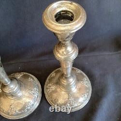 Paire de bougeoirs en argent sterling vintage Wallace Grande Baroque de 10 pouces
