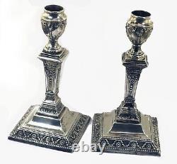Paire de bougeoirs en argent sterling vintage de 1904 de Sheffield Fordham & Faulkner