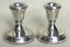 Paire De Bougeoirs En Argent Sterling Vintage Par L J Millington Birmingham 1979