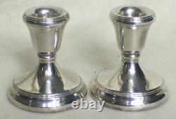 Paire de bougeoirs en argent sterling vintage par L J Millington Birmingham 1979
