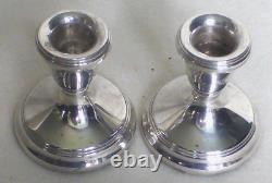 Paire de bougeoirs en argent sterling vintage par L J Millington Birmingham 1979