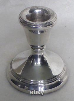 Paire de bougeoirs en argent sterling vintage par L J Millington Birmingham 1979
