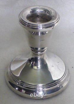 Paire de bougeoirs en argent sterling vintage par L J Millington Birmingham 1979