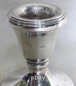 Paire de bougeoirs en argent sterling vintage par L J Millington Birmingham 1979
