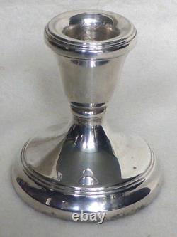 Paire de bougeoirs en argent sterling vintage par L J Millington Birmingham 1979