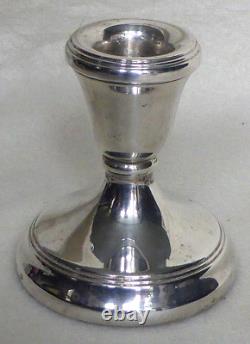 Paire de bougeoirs en argent sterling vintage par L J Millington Birmingham 1979