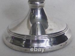 Paire de bougeoirs en argent sterling vintage par L J Millington Birmingham 1979