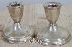 Paire de bougeoirs en argent vintage antiques