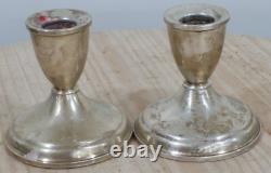 Paire de bougeoirs en argent vintage antiques