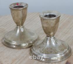 Paire de bougeoirs en argent vintage antiques
