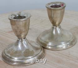 Paire de bougeoirs en argent vintage antiques