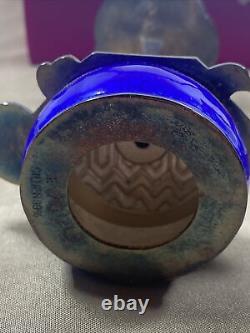 Paire de bougeoirs en forme de tortue en émail cloisonné vintage en argent à 99%