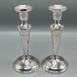 Paire de bougeoirs vintage en argent plaqué, grands porte-bougies, anglais Pinder Bros