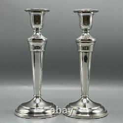 Paire de bougeoirs vintage en argent plaqué, grands porte-bougies, anglais Pinder Bros