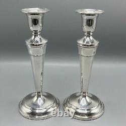 Paire de bougeoirs vintage en argent plaqué, grands porte-bougies, anglais Pinder Bros