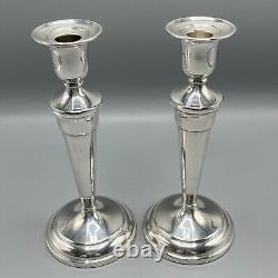 Paire de bougeoirs vintage en argent plaqué, grands porte-bougies, anglais Pinder Bros