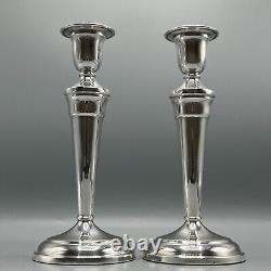 Paire de bougeoirs vintage en argent plaqué, grands porte-bougies, anglais Pinder Bros