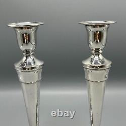 Paire de bougeoirs vintage en argent plaqué, grands porte-bougies, anglais Pinder Bros
