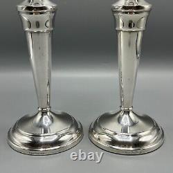 Paire de bougeoirs vintage en argent plaqué, grands porte-bougies, anglais Pinder Bros