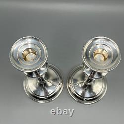 Paire de bougeoirs vintage en argent plaqué, grands porte-bougies, anglais Pinder Bros