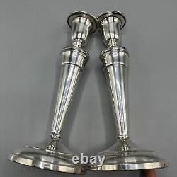 Paire de bougeoirs vintage en argent plaqué, grands porte-bougies, anglais Pinder Bros